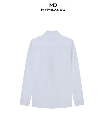 Áo Sơ Mi Nam Trắng Vân Milando Business SMDMI243 Chống Nhăn