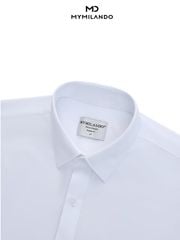 Áo Sơ Mi Nam Trắng Vân Milando Business SMDMI243 Chống Nhăn