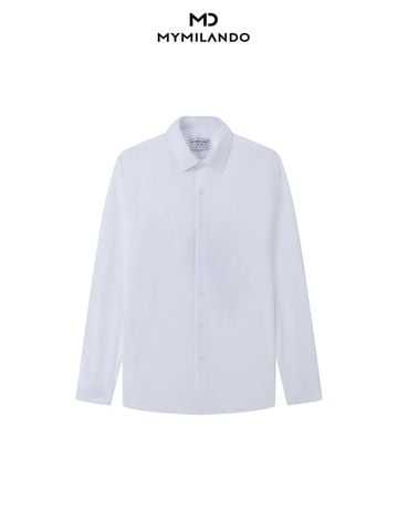 Áo Sơ Mi Nam Trắng Vân Milando Business SMDMI243 Chống Nhăn