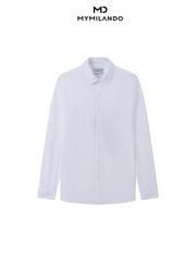 Áo Sơ Mi Nam Trắng Vân Milando Business SMDMI243 Chống Nhăn