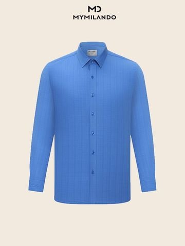 Áo Sơ Mi Nam Milando SMDMI237 Xanh Dương Sợi Tre Microfiber