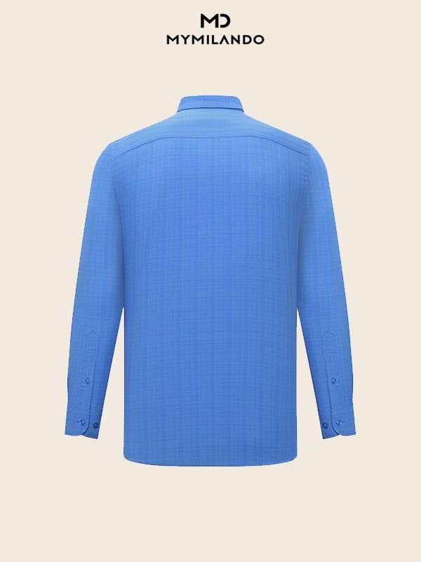 Áo Sơ Mi Nam Milando SMDMI237 Xanh Dương Sợi Tre Microfiber