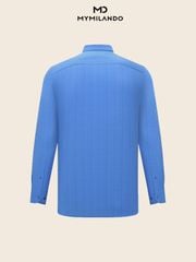 Áo Sơ Mi Nam Milando SMDMI237 Xanh Dương Sợi Tre Microfiber