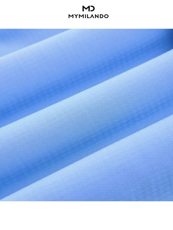 Áo Sơ Mi Nam Milando SMDMI230 Xanh Dương Vân Chìm Bamboo Spun