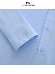 Áo Sơ Mi Nam Milando SMDMI241 Xanh Biển Business Chống Nhăn