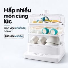 Nồi hấp hơi nước 3 tầng 24L Mishio MK384 800W