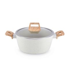 Bộ Nồi Chảo Chống Dính 21 Món Mishio MK469 – Trắng Kem Thanh Lịch, An Toàn Chuẩn FDA