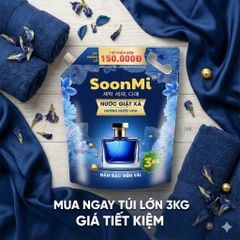 Nước Giặt Xả 2 Trong 1 Soonmi 3kg Đậm Đặc - Công Nghệ Hạt Lưu Hương Ngọc Trai Lên Tới 3 Tuần MK