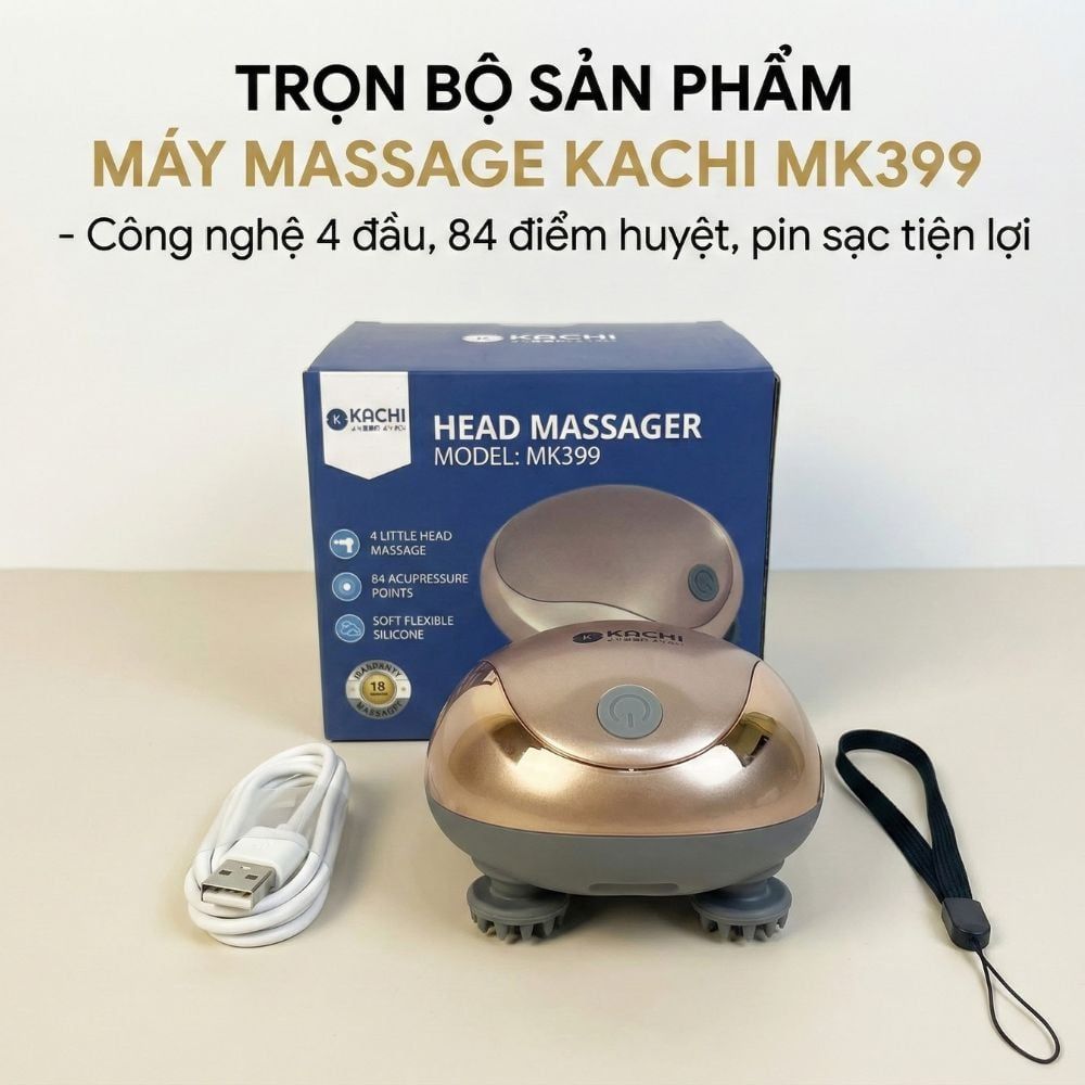 Hình ảnh chi tiết: Máy Massage Đầu Không Dây Kachi MK399 – Giải Pháp Thư Giãn Hiệu Quả Cho Người Bận Rộn