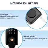  Khóa Cửa Thông Minh Kachi MK44 – Mở Khóa App Tuya + Vân tay + Chìa khóa + Thẻ từ + Mã số 