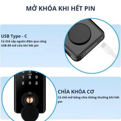 Khóa Cửa Thông Minh Kachi MK44 – Mở Khóa App Tuya + Vân tay + Chìa khóa + Thẻ từ + Mã số