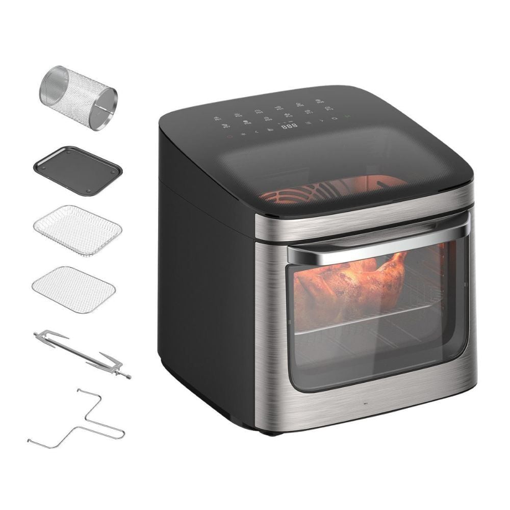 Nồi chiên không dầu Mishio MK474 12L - Cảm ứng, cửa kính quan sát