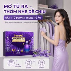 Nước xả cô đặc - Giấy Thơm Quần Áo SoonMi Hương Lavender - Nước Xả Cô Đặc Cho Máy Sấy (Hộp 40 Tờ) MK