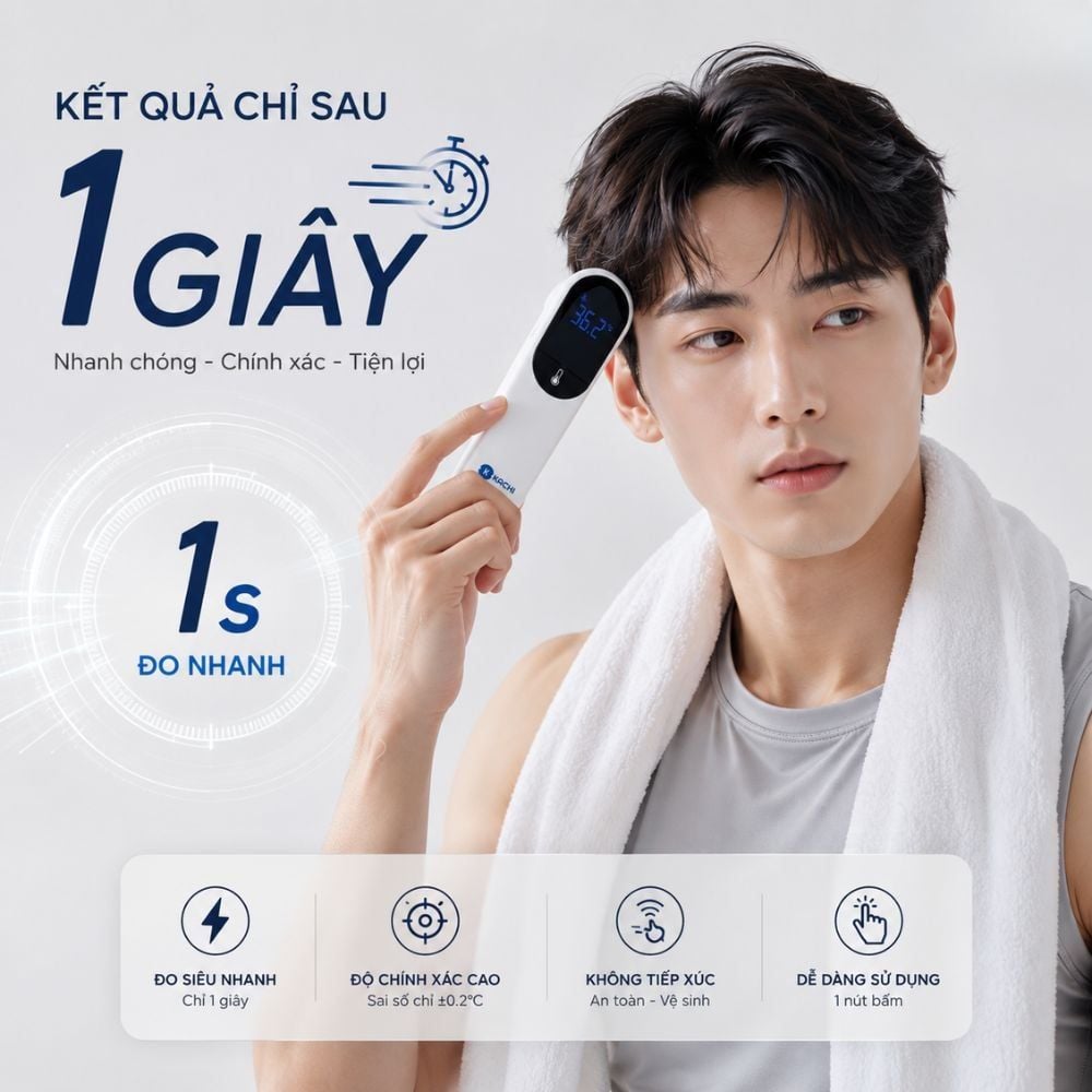 Máy Đo Nhiệt Kế Kachi JXB-315 MK | Đo nhiệt độ cơ thể, nhiệt độ phòng, nhiệt độ bề mặt đồ vật