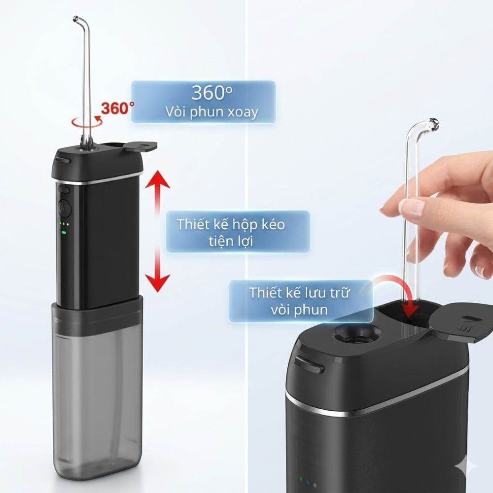 Máy Tăm Nước Không Dây Kachi MK456 – Giải Pháp Chăm Sóc Răng Miệng Nhỏ Gọn Bỏ Túi Dễ Dàng