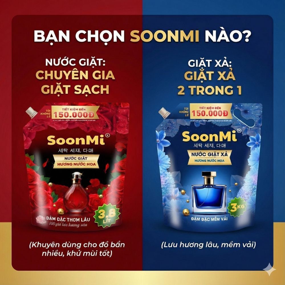 Nước giặt hương nước hoa Soonmi túi lớn 3.8L MK