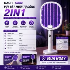 Vợt Bắt Muỗi Tự Động Kachi MK462 – Tích Hợp Đèn Bắt Muỗi, Màn Hình LED Thông Minh
