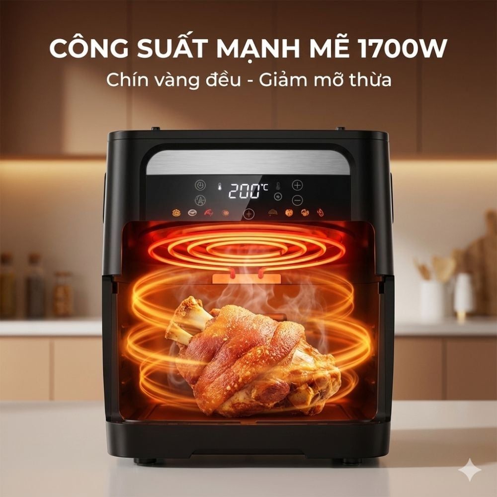 Nồi Chiên Không Dầu Kèm Vỉ Nướng 2-in-1 Mishio MK407: Nâng Tầm Món Ngon, Tiện Lợi Vượt Trội