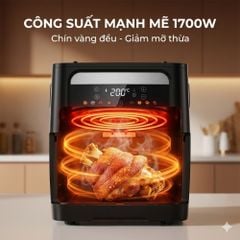 Nồi Chiên Không Dầu Kèm Vỉ Nướng 2-in-1 Mishio MK407: Nâng Tầm Món Ngon, Tiện Lợi Vượt Trội