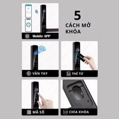 Khóa Thông Minh Kachi MK42 - Chuyên Dụng Cửa Nhôm Xingfa, Cửa Kính | Mở Khóa Qua App Tuya, Vân Tay, Thẻ Từ | Chống Nước IP65
