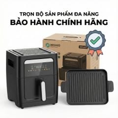 Nồi Chiên Không Dầu Kèm Vỉ Nướng 2-in-1 Mishio MK407: Nâng Tầm Món Ngon, Tiện Lợi Vượt Trội