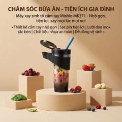 Máy xay sinh tố chạy pin 460ml Mishio MK371 cầm tay mang đi mọi nơi dễ dàng