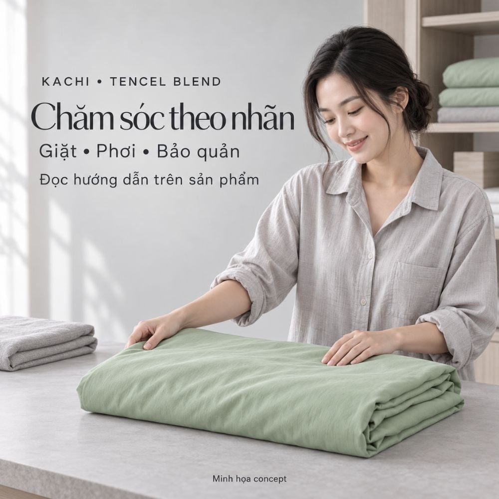 Bộ chăn ga gối Kachi Tencel Blend – hình ảnh chi tiết 11