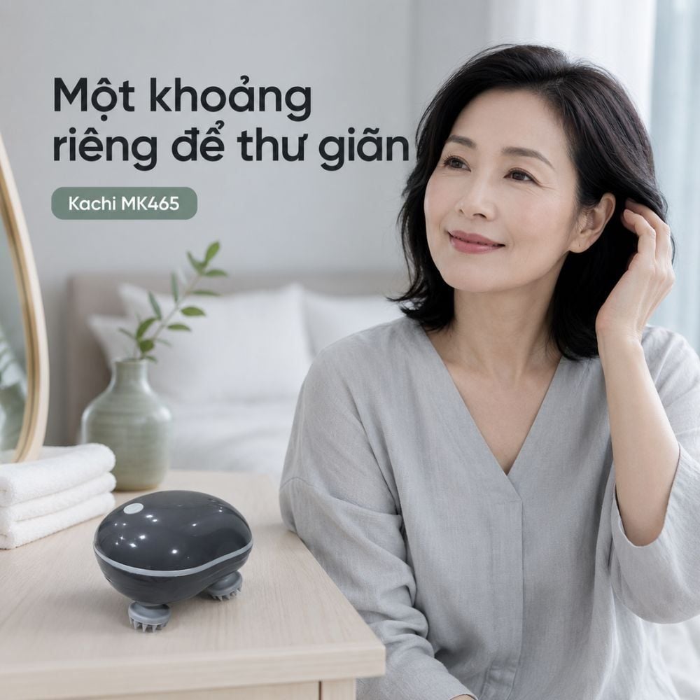 Máy Massage Đầu Kachi MK465 Chuẩn Chống Nước IPX7 – Giải Pháp Gội Đầu Dưỡng Sinh & Thư Giãn Da Đầu Tại Nhà