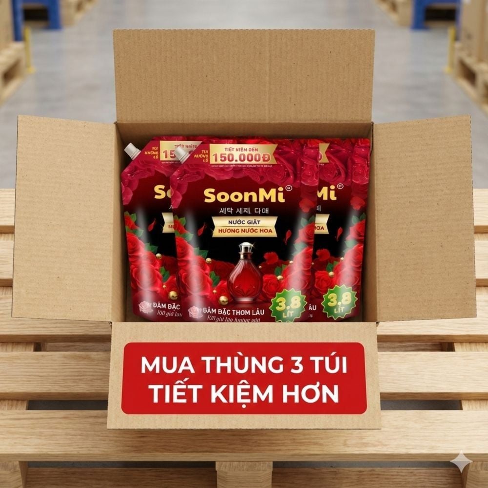 Nước giặt hương nước hoa Soonmi túi lớn 3.8L MK