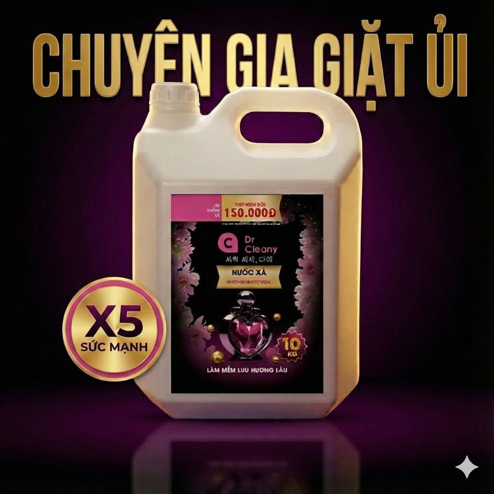 Nước xả Dr Cleany 10KG (Đen) - Lưu Hương Lâu, Mềm Vải | Chuyên Dụng Giặt Ủi MK