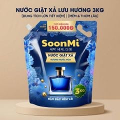 Nước Giặt Xả 2 Trong 1 Soonmi 3kg Đậm Đặc - Công Nghệ Hạt Lưu Hương Ngọc Trai Lên Tới 3 Tuần MK