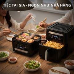 Nồi Chiên Không Dầu Kèm Vỉ Nướng 2-in-1 Mishio MK407: Nâng Tầm Món Ngon, Tiện Lợi Vượt Trội