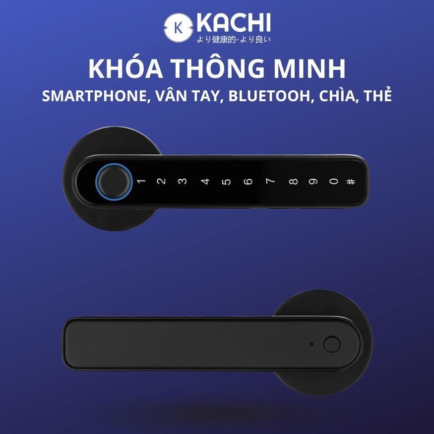 Khóa Cửa Thông Minh Kachi MK43 – Mở Khóa App Tuya + Vân tay + Chìa khóa + Mã số