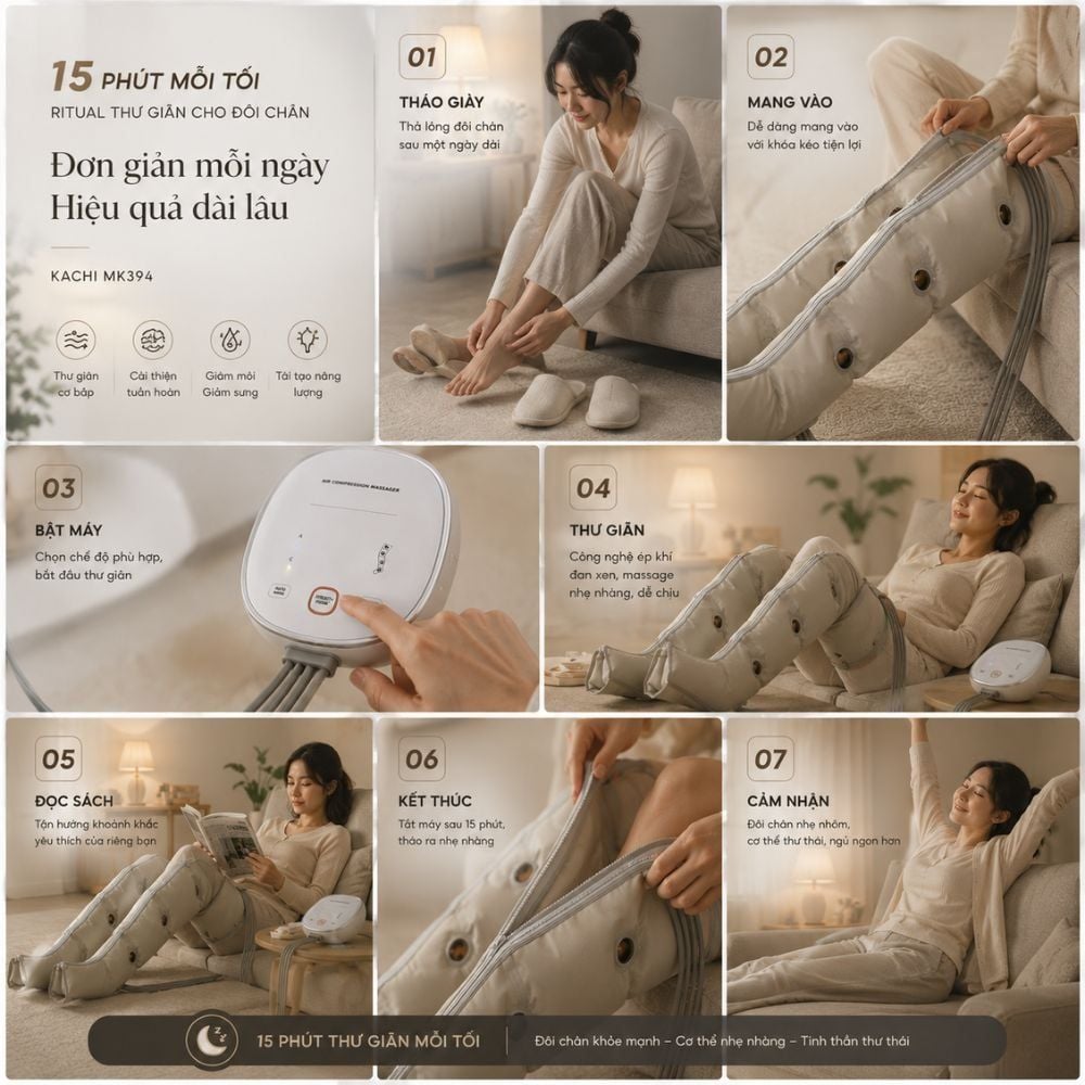 Máy nén ép trị liệu suy giãn tĩnh mạch chân Kachi MK394