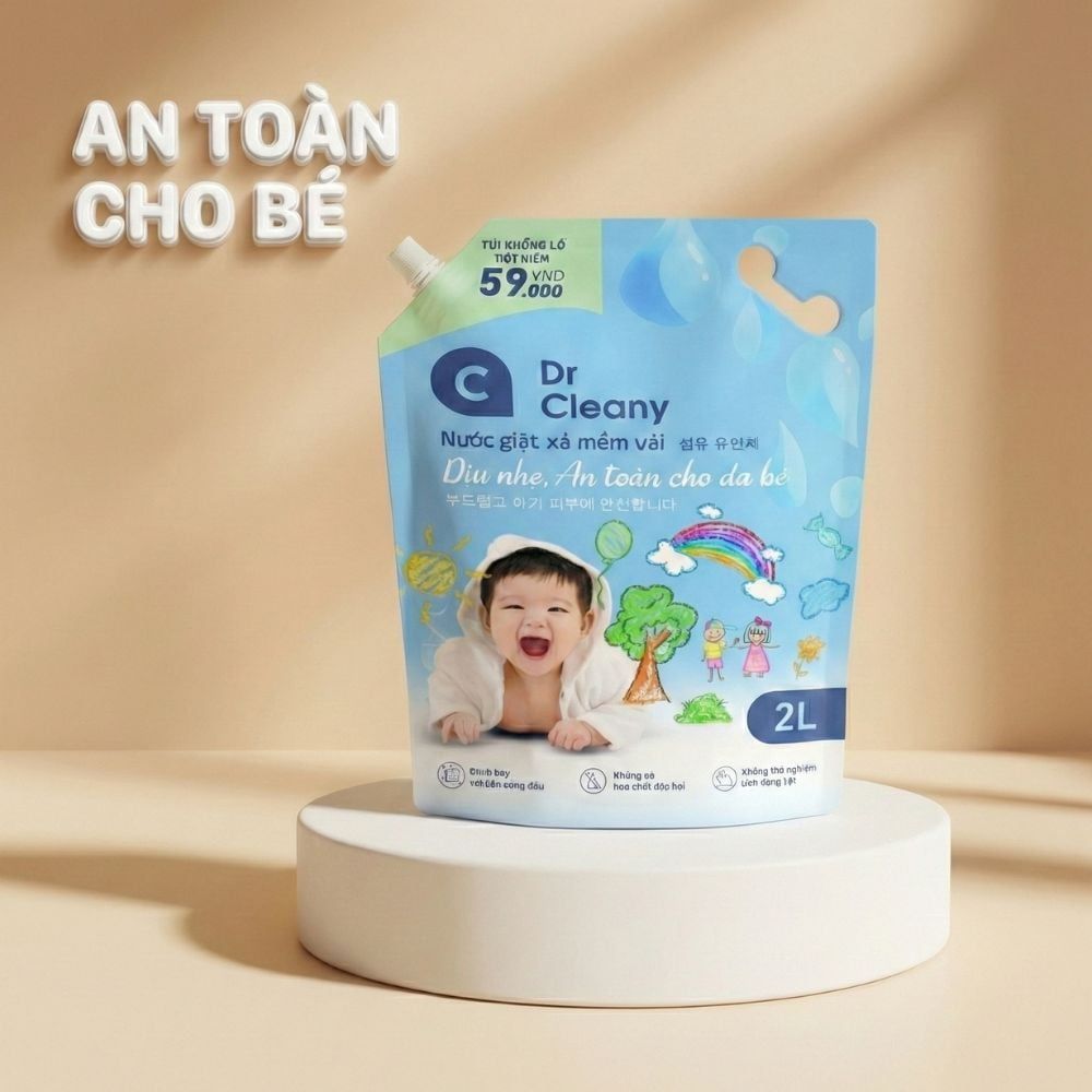 Nước Giặt Cho Bé Dr. Cleany 2kg - Dịu Nhẹ, An Toàn Cho Da Nhạy Cảm | Công Nghệ Hàn Quốc MK