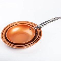 Chảo Chống Dính Đáy Từ Mishio (Size 20, 25, 30cm) MK430 MK431 MK432 - Chống Dính Gốm Cao Cấp, An Toàn Sức Khỏe, Dùng Cho Mọi Loại Bếp