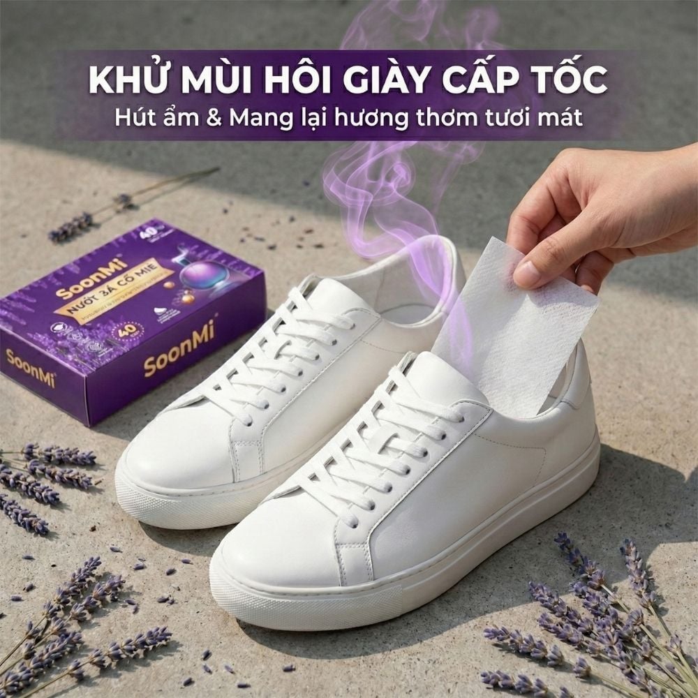 Nước xả cô đặc - Giấy Thơm Quần Áo SoonMi Hương Lavender - Nước Xả Cô Đặc Cho Máy Sấy (Hộp 40 Tờ) MK
