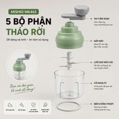 Máy Xay Tỏi Ớt Cầm Tay Mishio MK463 - Xoay tay siêu bền, dễ tháo lắp vệ sinh