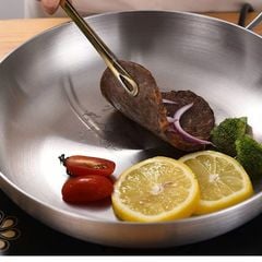 Chảo Inox đáy từ 3 Lớp Mishio (Size 22, 24, 26, 28, 30cm) MK433, MK434, MK435, MK436, MK437 – Đúc Nguyên Khối, Đáy Từ, An Toàn Vượt Trội