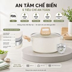 Bộ Nồi Chảo Chống Dính 21 Món Mishio MK469 – Trắng Kem Thanh Lịch, An Toàn Chuẩn FDA