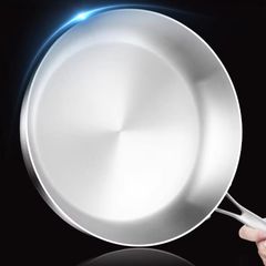 Chảo Inox đáy từ 3 Lớp Mishio (Size 22, 24, 26, 28, 30cm) MK433, MK434, MK435, MK436, MK437 – Đúc Nguyên Khối, Đáy Từ, An Toàn Vượt Trội