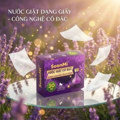 Nước Giặt Cô Đặc SoonMi Hương Lavender - Công Nghệ Giặt Tẩy Thế Hệ Mới (Hộp 30 Tờ) MK