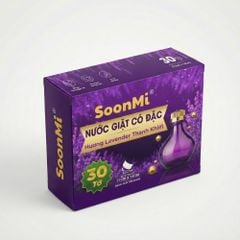 Nước Giặt Cô Đặc SoonMi Hương Lavender - Công Nghệ Giặt Tẩy Thế Hệ Mới (Hộp 30 Tờ) MK