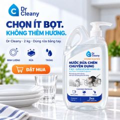 Nước rửa chén Dr Cleany 2kg – Ít bọt, không mùi, không hương liệu