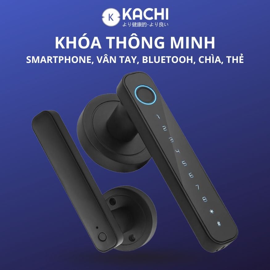 Khóa Cửa Thông Minh Kachi MK43 – Mở Khóa App Tuya + Vân tay + Chìa khóa + Mã số
