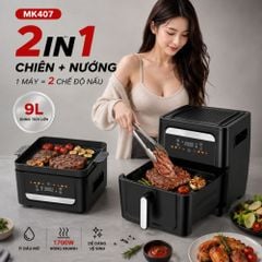 Nồi Chiên Không Dầu Kèm Vỉ Nướng 2-in-1 Mishio MK407: Nâng Tầm Món Ngon, Tiện Lợi Vượt Trội