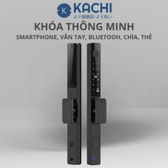 Khóa Thông Minh Kachi MK42 - Chuyên Dụng Cửa Nhôm Xingfa, Cửa Kính | Mở Khóa Qua App Tuya, Vân Tay, Thẻ Từ | Chống Nước IP65