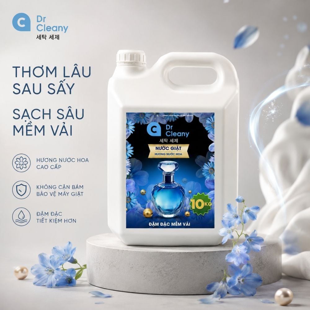 Nước giặt Dr. Cleany 10KG (Xanh) - Chuyên dụng giặt ủi, Sạch sâu MK