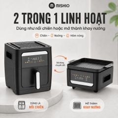 Nồi Chiên Không Dầu Kèm Vỉ Nướng 2-in-1 Mishio MK407: Nâng Tầm Món Ngon, Tiện Lợi Vượt Trội
