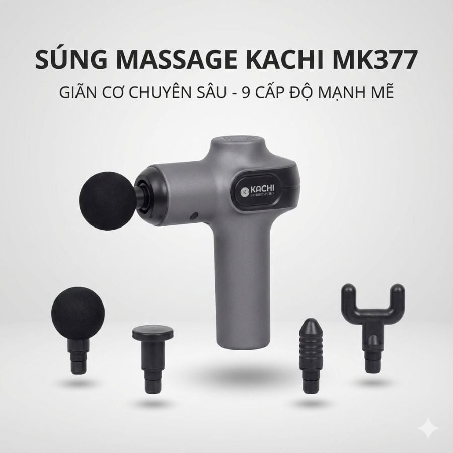 Máy massage cầm tay Kachi MK377 với 9 cấp độ rung